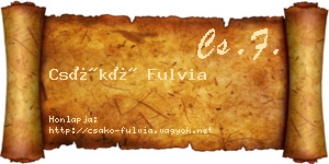 Csákó Fulvia névjegykártya